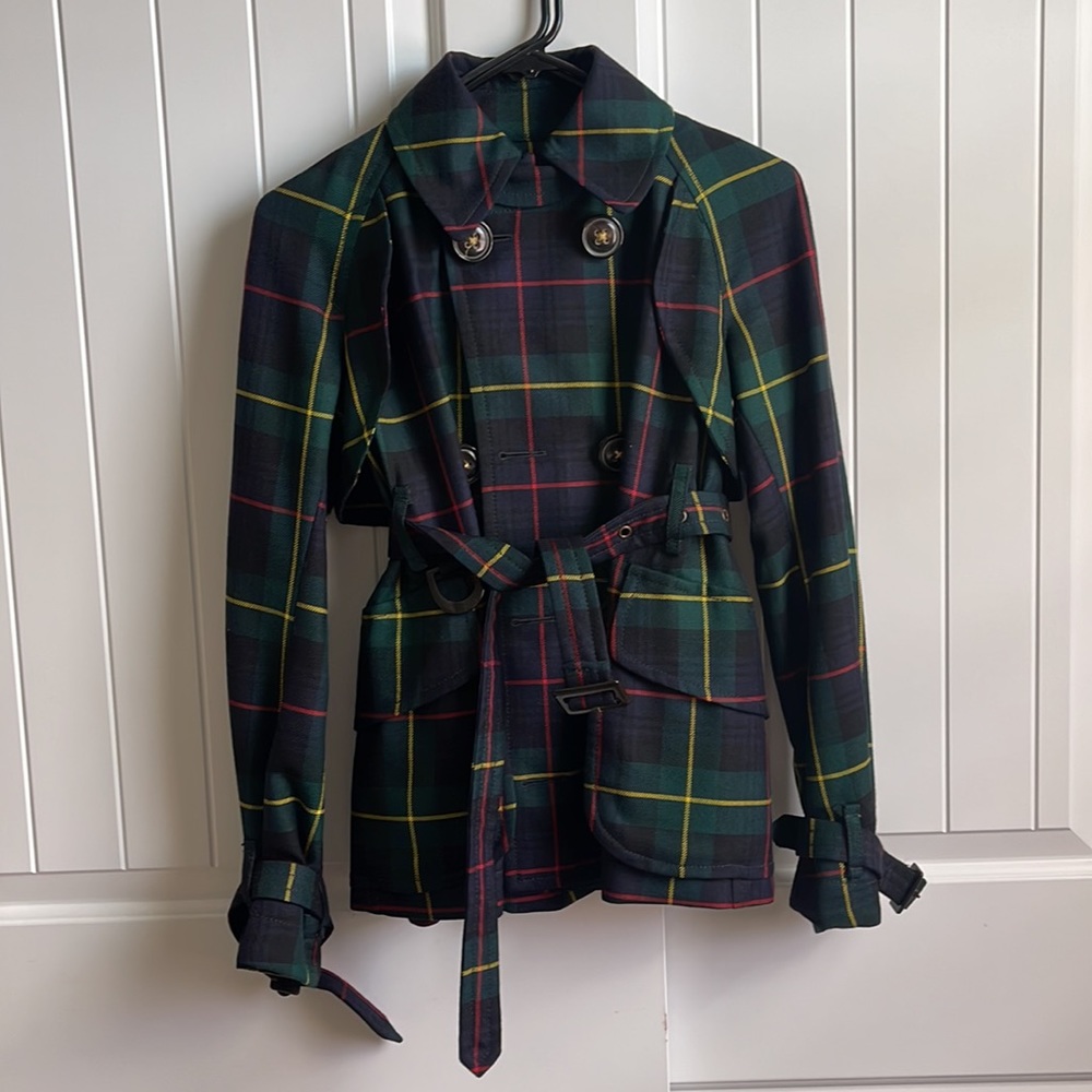 Dsquared2 Wool Tartan Short Trench Coat - Picture 10 of 16